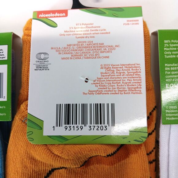 Nickelodeon Rocko's Modern Life CatDog Hey Arnold 3 Pair Mens Crew Socks Sz 6-12 - Picture 3 of 5